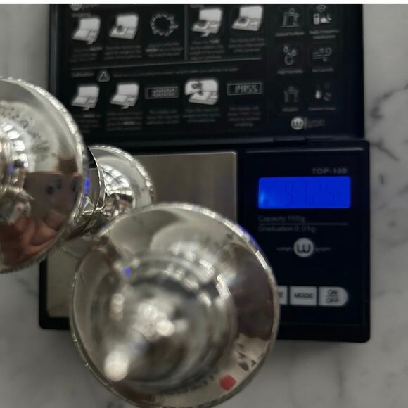 Antique Hunt 1930s 1940s braided Tall Sterling Silver Salt and Pepper Shakers - Picture 14 of 14